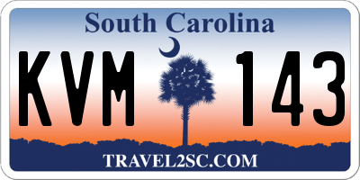 SC license plate KVM143