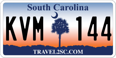 SC license plate KVM144