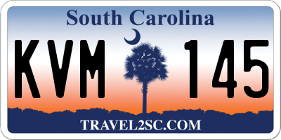 SC license plate KVM145