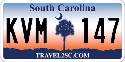 SC license plate KVM147