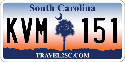 SC license plate KVM151