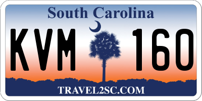 SC license plate KVM160
