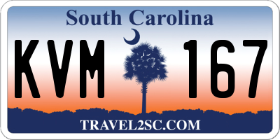 SC license plate KVM167