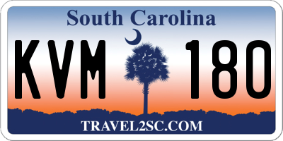 SC license plate KVM180