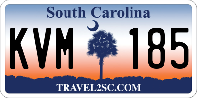 SC license plate KVM185