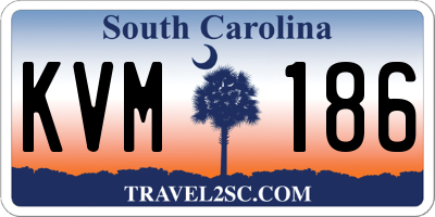 SC license plate KVM186