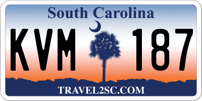 SC license plate KVM187