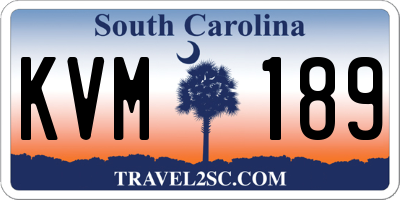 SC license plate KVM189