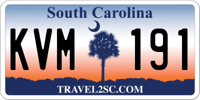 SC license plate KVM191
