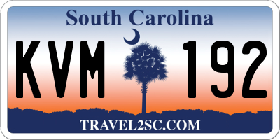 SC license plate KVM192