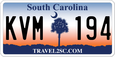 SC license plate KVM194