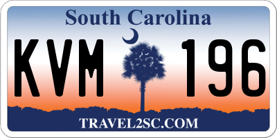 SC license plate KVM196