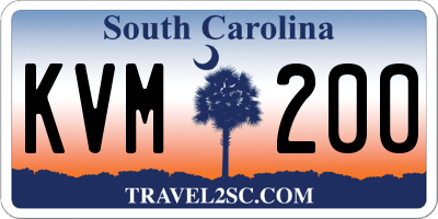 SC license plate KVM200