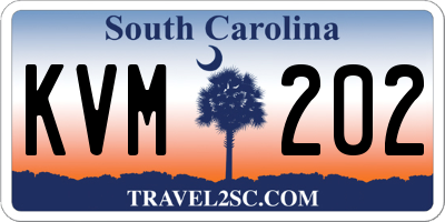 SC license plate KVM202