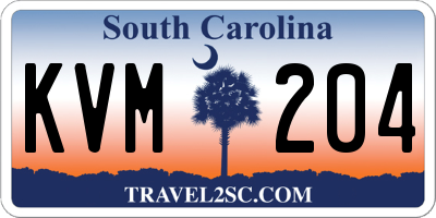 SC license plate KVM204