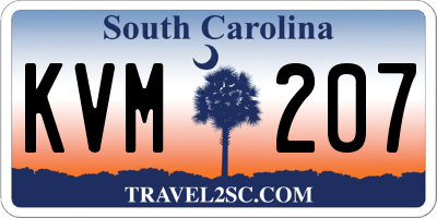 SC license plate KVM207
