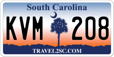 SC license plate KVM208