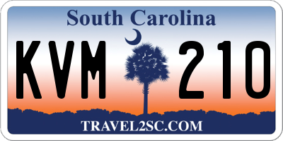 SC license plate KVM210