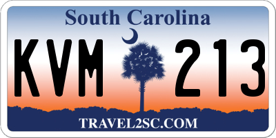 SC license plate KVM213