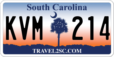 SC license plate KVM214