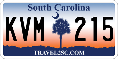 SC license plate KVM215