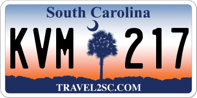SC license plate KVM217