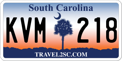 SC license plate KVM218