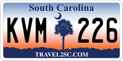 SC license plate KVM226