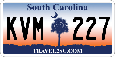 SC license plate KVM227