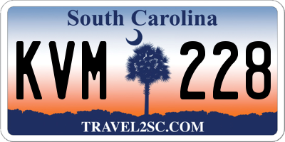 SC license plate KVM228