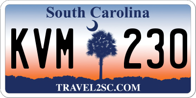 SC license plate KVM230
