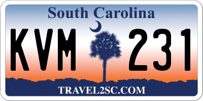 SC license plate KVM231