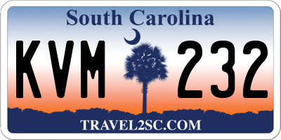 SC license plate KVM232