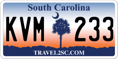 SC license plate KVM233