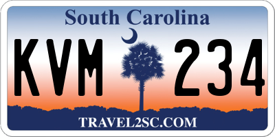 SC license plate KVM234