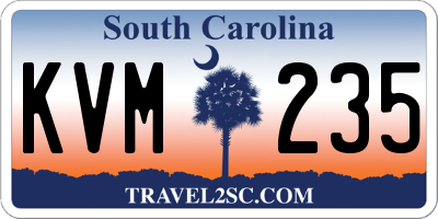 SC license plate KVM235