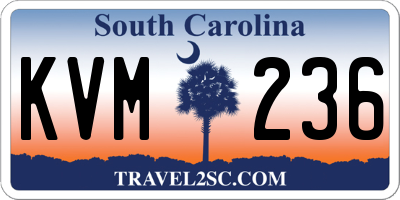 SC license plate KVM236