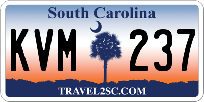 SC license plate KVM237