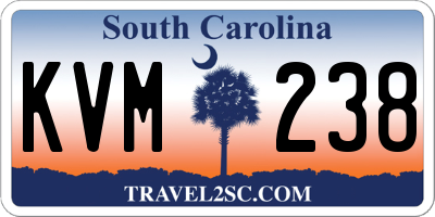SC license plate KVM238