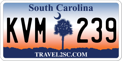 SC license plate KVM239