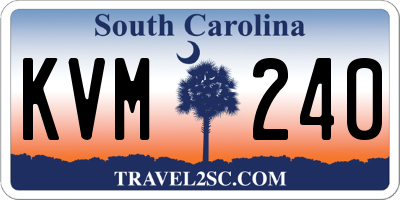 SC license plate KVM240
