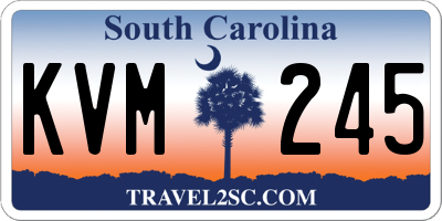 SC license plate KVM245