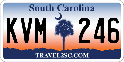 SC license plate KVM246