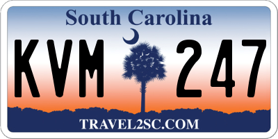 SC license plate KVM247