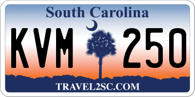 SC license plate KVM250