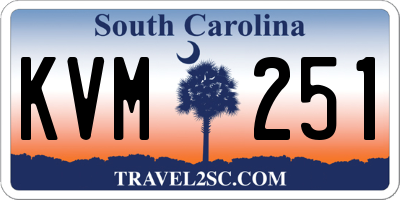 SC license plate KVM251