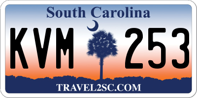 SC license plate KVM253