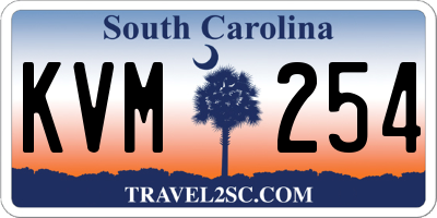 SC license plate KVM254