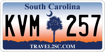 SC license plate KVM257