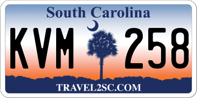 SC license plate KVM258